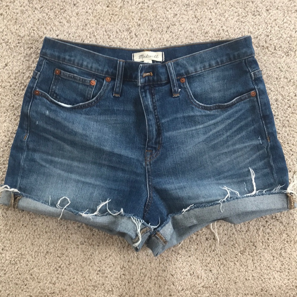 Madewell Distressed High Rise Denim Shorts